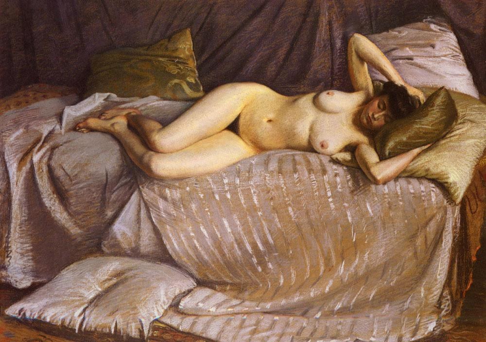 Gustave Caillebotte Naked Woman Lying on a Couch